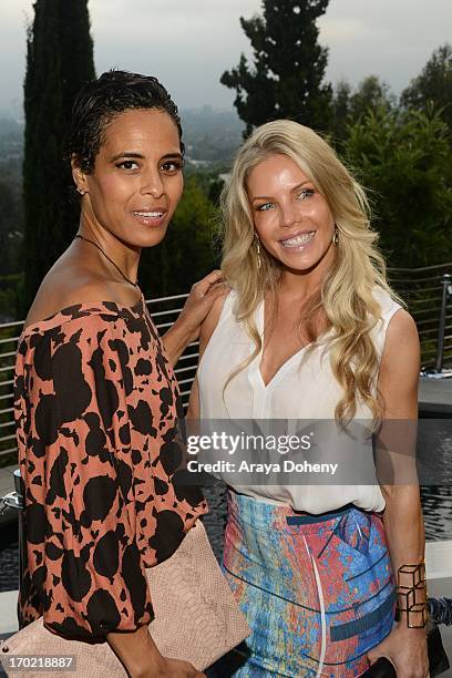 Daphne Wayans and Jessica Canseco attend a fundraiser benefiting Mercy For Animals at Private Residence on June 8, 2013 in Los Angeles, California.