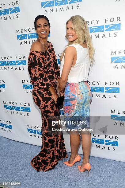 Daphne Wayans and Jessica Canseco attend a fundraiser benefiting Mercy For Animals at Private Residence on June 8, 2013 in Los Angeles, California.