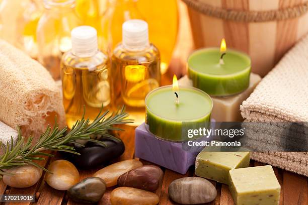 spa concept with orchid - tea light stock pictures, royalty-free photos & images