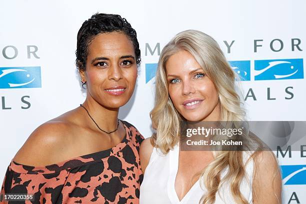Daphne Wayans and Jessica Canseco attends the Mercy For Animals Los Angeles Event "Free To Be: A Night For Animals" on June 8, 2013 in Hollywood,...