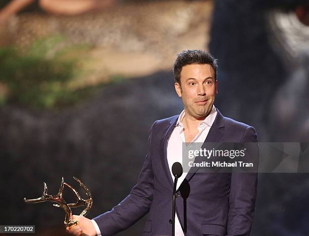 Ben Affleck speaks onstage at Spike TV's "Guys Choice 2013" Awards held at Sony Pictures Studios on June 8, 2013 in Culver City, California.