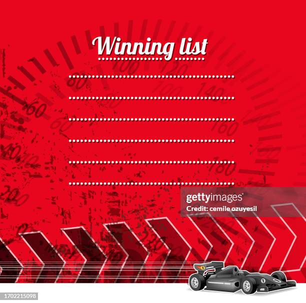 weekend speed list - pit stop stock illustrations