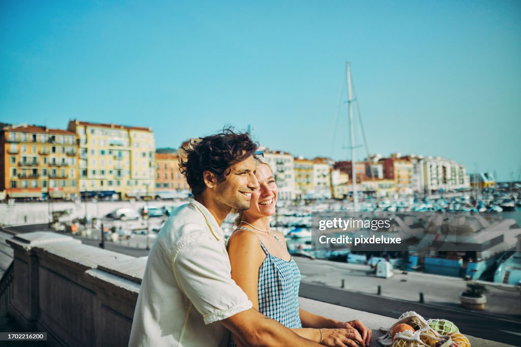 Happy Millennials Discovering the Charm of Southern France, enjoying the coastal city of Nice.