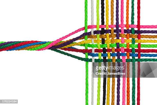 individual strands join to form one fabric, network, business, family - road intersection stock pictures, royalty-free photos & images
