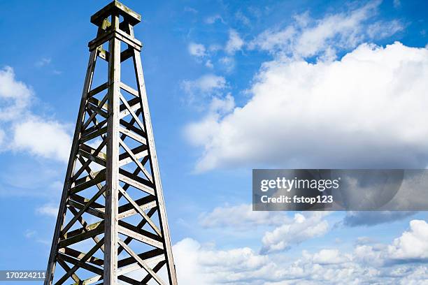 replica of a 1900's oil derrick - 1900 2013 stock pictures, royalty-free photos & images