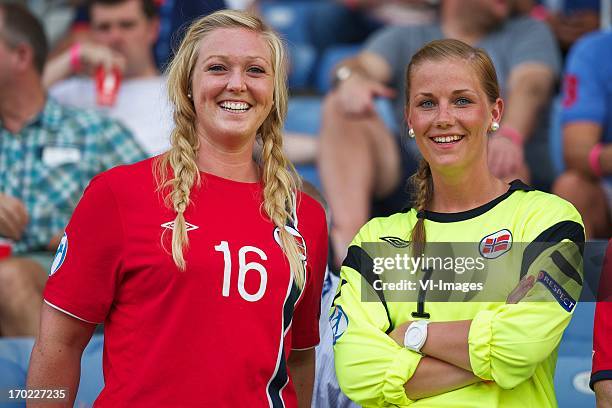 Supporters of Norway during the UEFA U21 Championship match between England U21 and Norway U21 on June 8, 2013 at the Ha Moshava stadium in Petah...