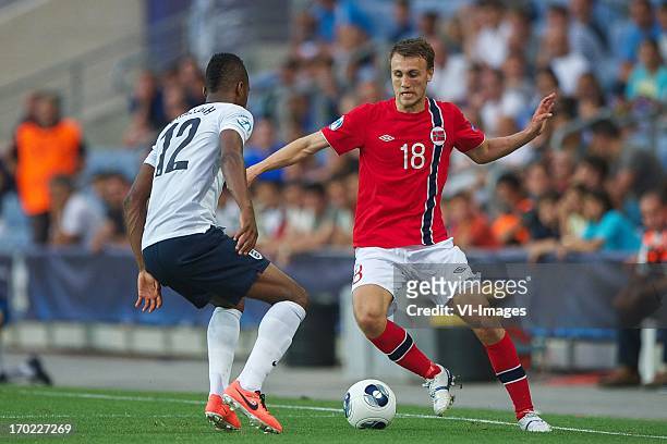 Nathaniel Chalobah of England U21, Magnus Eikrem of Norway U21 during the UEFA U21 Championship match between England U21 and Norway U21 on June 8,...