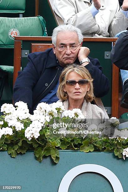 Dominique Strauss Khan and Myriam Laouffir sighting at the Roland Garros Tennis French Open 2013 - Day 15 on June 9, 2013 in Paris, France.