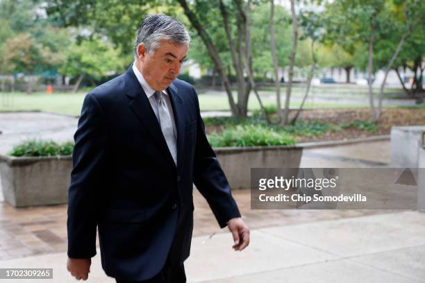 Apple Senior Vice President for Services Eddy Cue arrives at the Prettyman U.S. Court House on September 26, 2023 in Washington, DC. Cue is...