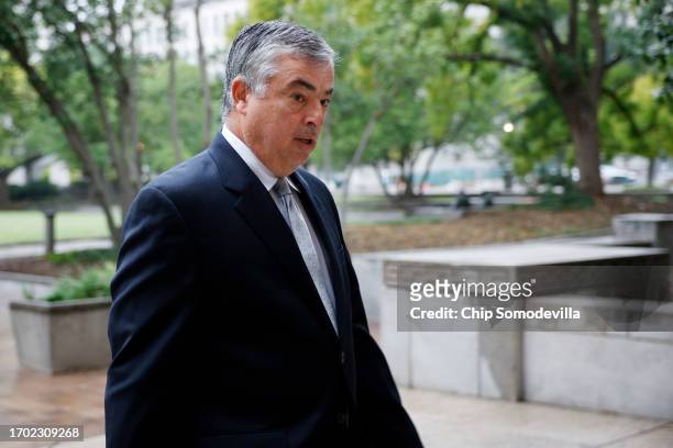 Apple Senior Vice President for Services Eddy Cue arrives at the Prettyman U.S. Court House on September 26, 2023 in Washington, DC. Cue is...