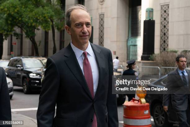 Abbe Lowell attorney of Sen. Bob Menendez's arrives at Manhattan Federal Court on October 2, 2023 in New York City. Menendez and his wife Nadine, who...