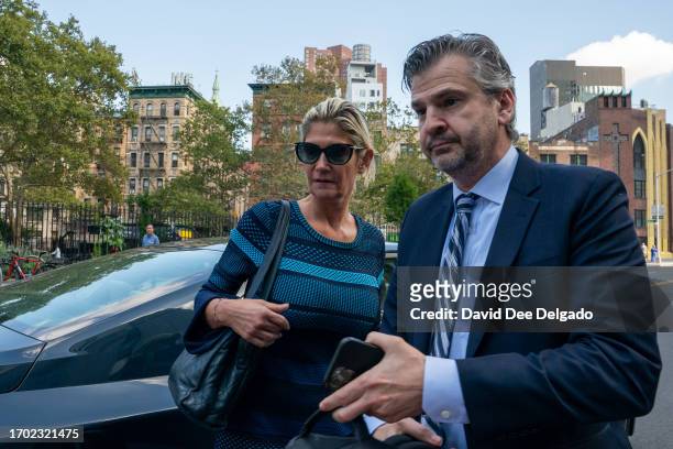 Sen. Bob Menendez's wife Nadine arrives at Manhattan Federal Court on October 2, 2023 in New York City. Menendez and his wife, who face bribery...