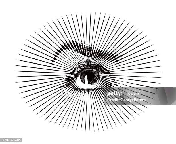 female eye looking up - looking up stock illustrations