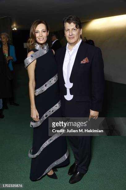 Eva Crosetta and Rodrigo Basilicati-Cardin attend the Pierre Cardin Womenswear Spring/Summer 2024 show as part of Paris Fashion Week on September 25,...