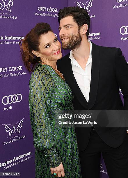 Actor Max Greenfield and wife Tess Sanchez attend the 12th annual Chrysalis Butterfly Ball on June 8, 2013 in Los Angeles, California.