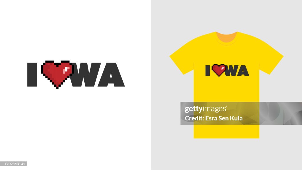 A typographic t-shirt design with the concept Love Iowa