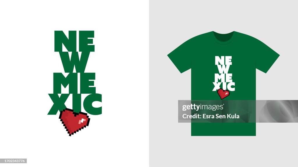 A typographic t-shirt design with the concept Love New Mexico