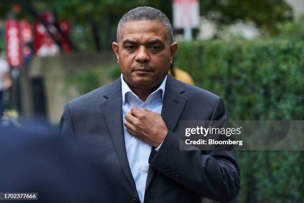 Jose Uribe, charged with conspiracy to commit bribery and conspiracy to commit honest services fraud, arrives at federal court in New York, US, on...