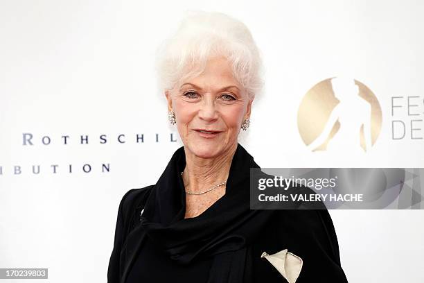 Canadian actress Linda Thorson poses during the opening ceremony of the 53rd Monte-Carlo Television Festival on June 9, 2013 in Monaco. The...