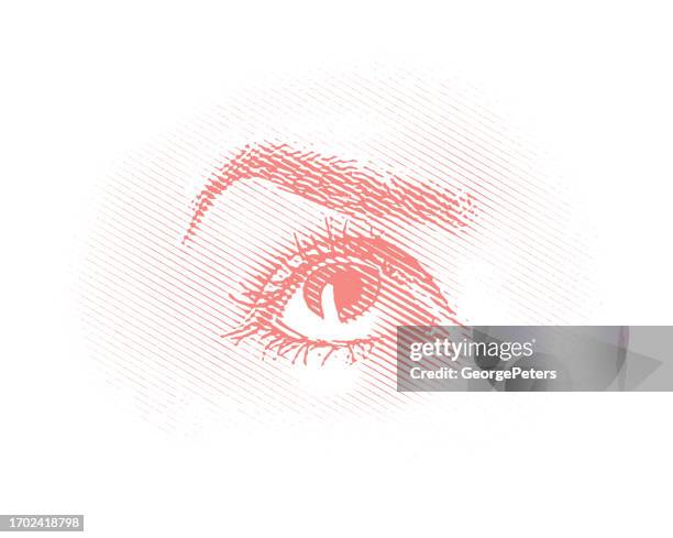 illustrations, cliparts, dessins animés et icônes de œil féminin levant les yeux - iris scanner