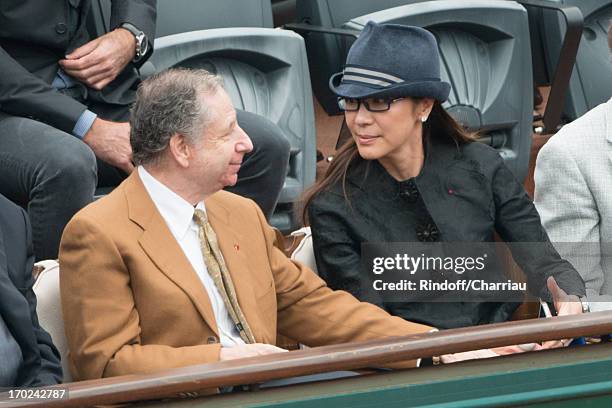 Jean Todt and Michelle Yeho sighting at the french open 2013 at Roland Garros on June 9, 2013 in Paris, France.