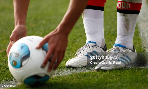 Detail of the ball during a match between River Plate and Independiente as part of the Torneo Final 2013 at the Monumental Vespusio Liberti Stadium...