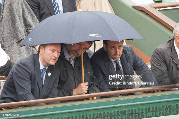 Prince Felipe of Spain sighting at the french open 2013 at Roland Garros on June 9, 2013 in Paris, France.