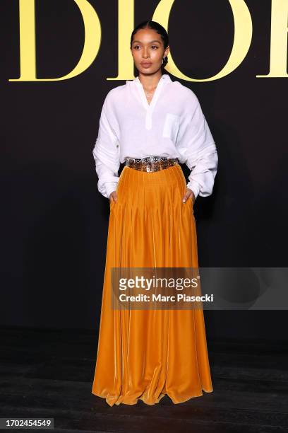 Yara Shahidi attends the Christian Dior Womenswear Spring/Summer 2024 show as part of Paris Fashion Week on September 26, 2023 in Paris, France.