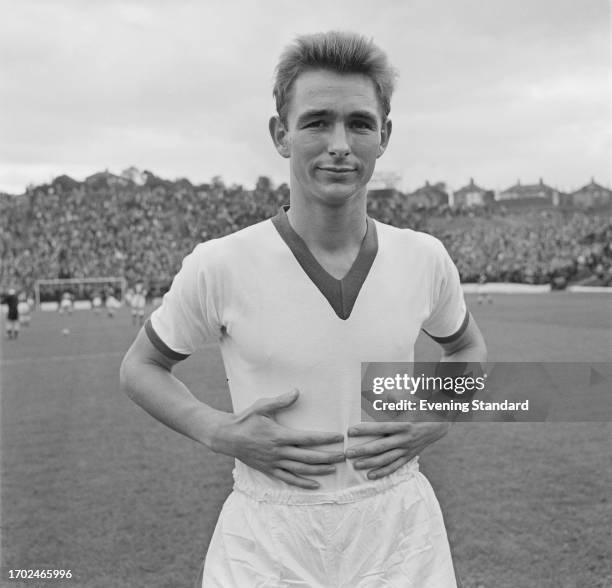 Middlesbrough Football Club forward Brian Clough at Charlton Athletic for a League Division 1 match, London, September 20th 1958. Charlton Athletic...