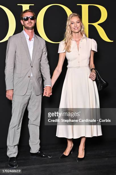 Pierre Casiraghi and Beatrice Borromeo attend the Christian Dior Womenswear Spring/Summer 2024 show as part of Paris Fashion Week on September 26,...
