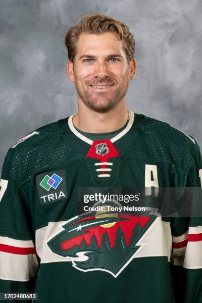 Marcus Foligno of the Minnesota Wild poses for his official headshot for the 2023-2024 season on September 20, 2022 at the Tria Practice Rink in St....