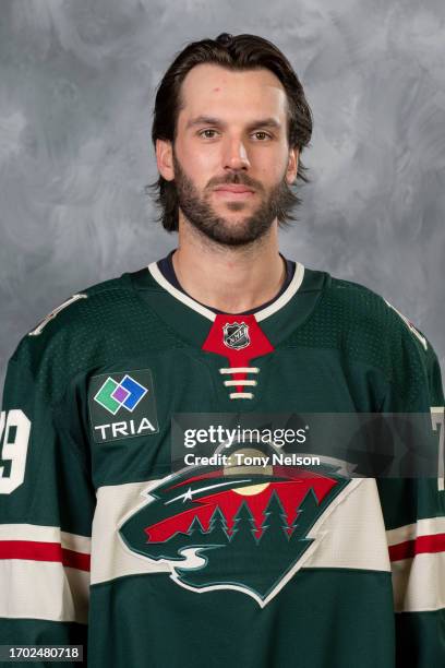 Mike OLeary of the Minnesota Wild poses for his official headshot for the 2023-2024 season on September 20, 2022 at the Tria Practice Rink in St....