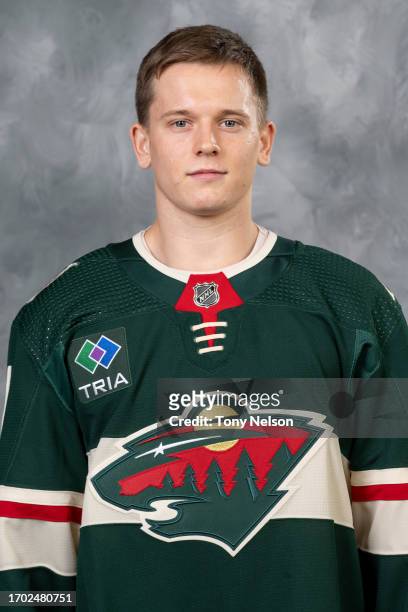 Pavel Novak of the Minnesota Wild poses for his official headshot for the 2023-2024 season on September 20, 2022 at the Tria Practice Rink in St....