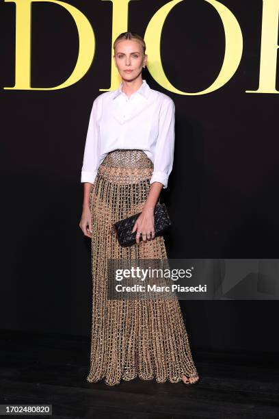 Charlize Theron attends the Christian Dior Womenswear Spring/Summer 2024 show as part of Paris Fashion Week on September 26, 2023 in Paris, France.