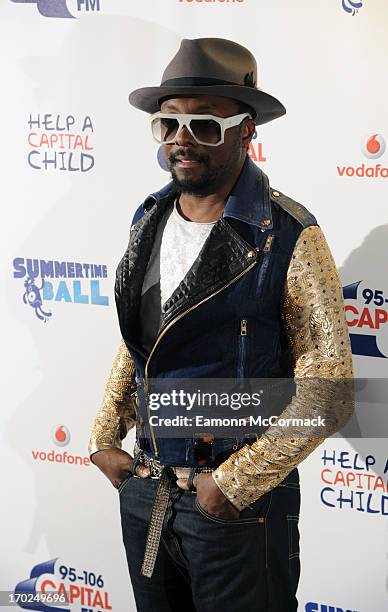 Will.i.am poses in the Media Room at the Capital Summertime Ball at Wembley Arena on June 9, 2013 in London, England.