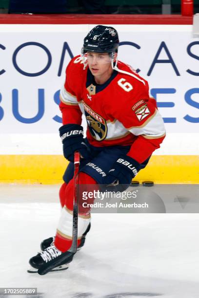 Mike Reilly of the Florida Panthers skates prior to a preseason game against the Nashville Predators at the Amerant Bank Arena on September 25, 2023...