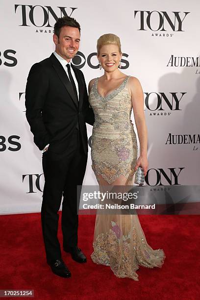 Actress Megan Hilty and Brian Gallagher attend The 67th Annual Tony Awards at Radio City Music Hall on June 9, 2013 in New York City.