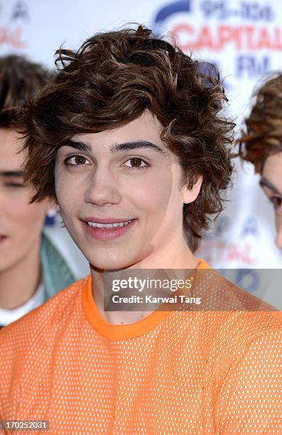 George Shelley from boyband Union J pose in the Media Room at the Capital Summertime Ball at Wembley Arena on June 9, 2013 in London, England.