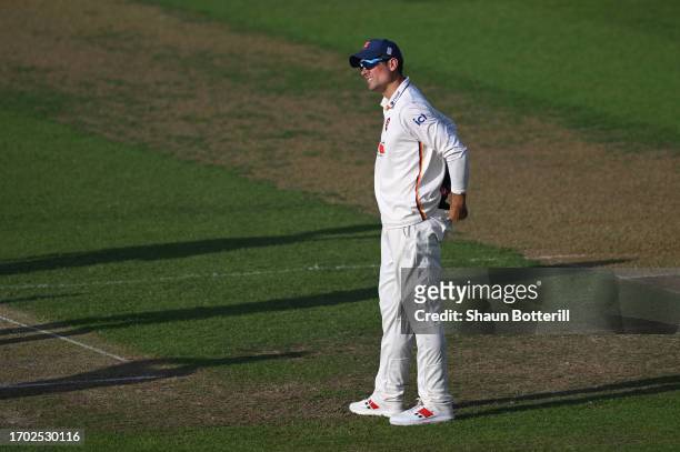 Sir Alastair Cook of Essex during the LV= Insurance County Championship Division 1 match between Northamptonshire and Essex at The County Ground on...