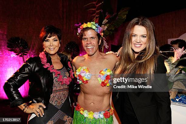 Kris Jenner, Perez Hilton and Khloe Kardashian attend the C. Wonder and Patron Tequila party to celebrate Maria Menounos' birthday on June 8, 2013 in...