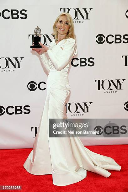 Judith Light, winner of Best Performance by a Featured Actress in a Play for her role in 'The Assembled Parties' poses in the press room during the...