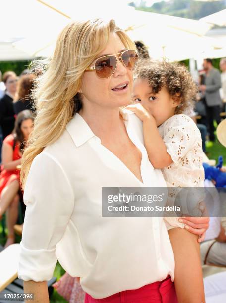 Actress Ellen Pompeo with daughter Stella Ivery attend the 1st Annual Children Mending Hearts Style Sunday on June 9, 2013 in Beverly Hills,...