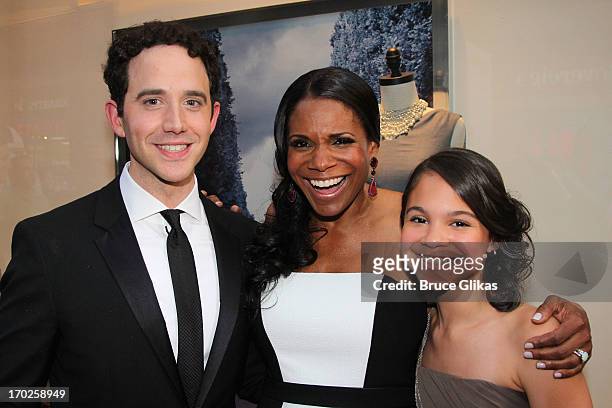 Actor Santino Fontana, Actress Audra McDonald and daughter Zoe Madeline Donovan attend The 67th Annual Tony Awards at Radio City Music Hall on June...