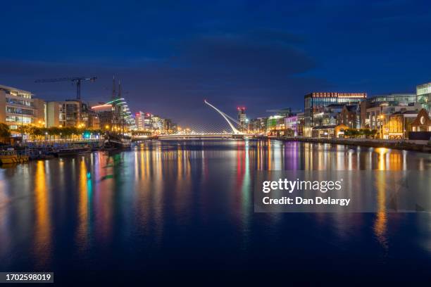 samuel beckett bridge - liffey river ireland stock pictures, royalty-free photos & images