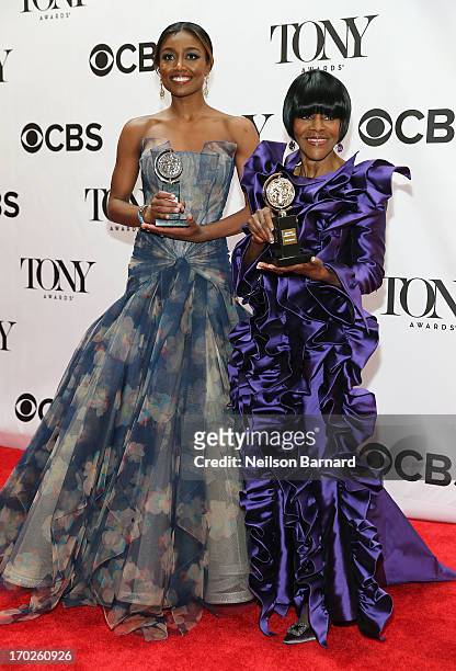 Cicely Tyson, winner of the award for Best Performance by a Leading Actress in a Play for 'The Trip to Bountiful', and Patina Miller, winner of the...