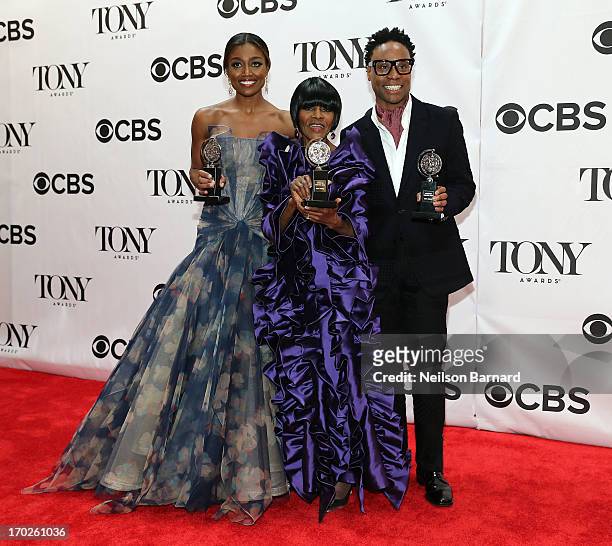 Patina Miller, winner of the award for Best Performance by a Leading Actress in a Musical for 'Pippin', Cicely Tyson, winner of the award for Best...