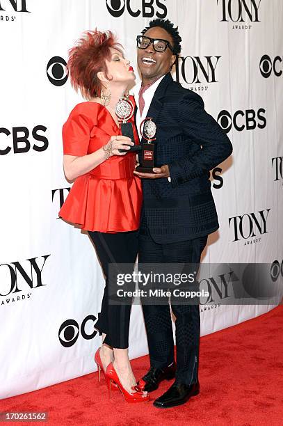 Musician Cyndi Lauper, winner of the Tony Award for Best Original Score for 'Kinky Boots,' and Billy Porter, winner of the Tony Award for Best...