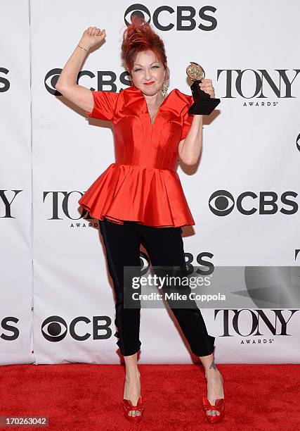 Composer Cyndi Lauper, winner of the award for Best Original Score Written for the Theatre 'Kinky Boots' poses in the press room at The 67th Annual...
