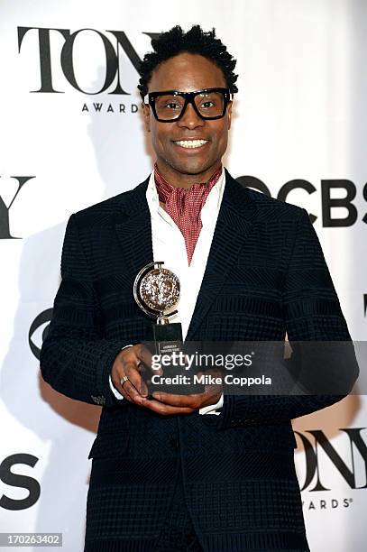 Actor Billy Porter, winner of the award for Best Performance by a Leading Actor in a Musical for 'Kinky Boots' poses in the press room at The 67th...