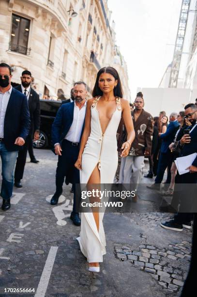 Zendaya at the Spring 2024 Paris Fashion Week Runway Shows on October 2, 2023 in Paris, France.